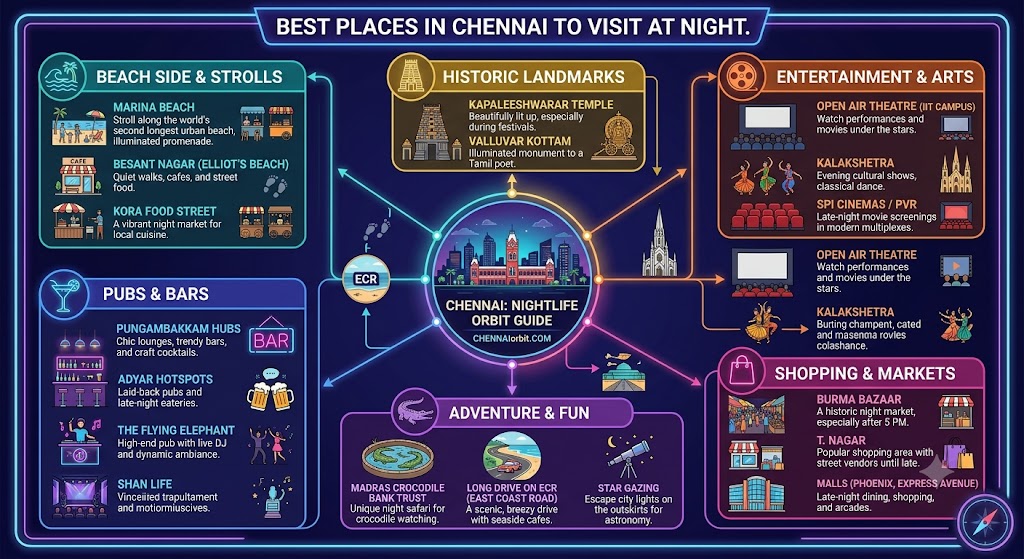 Best Places in Chennai to Visit at Night